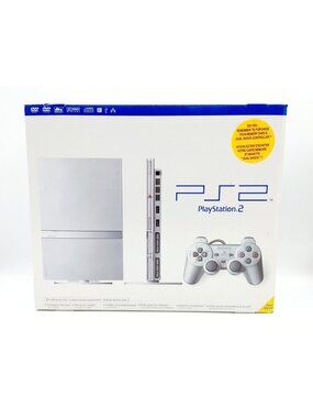Playstation 2 PS2 Slim Silver SCPH-77001 In Box w/ Controller  & 8mb Card Tested